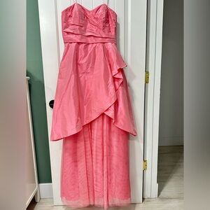 Aidan Mattox Pink Taffeta Strapless Gown